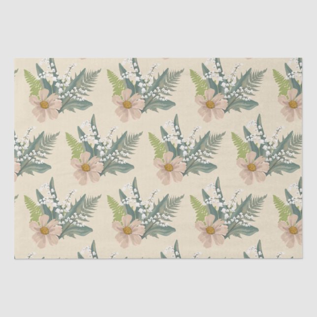 Papier Mousseline Lys de la Vallée Jardin Floral (Recto)