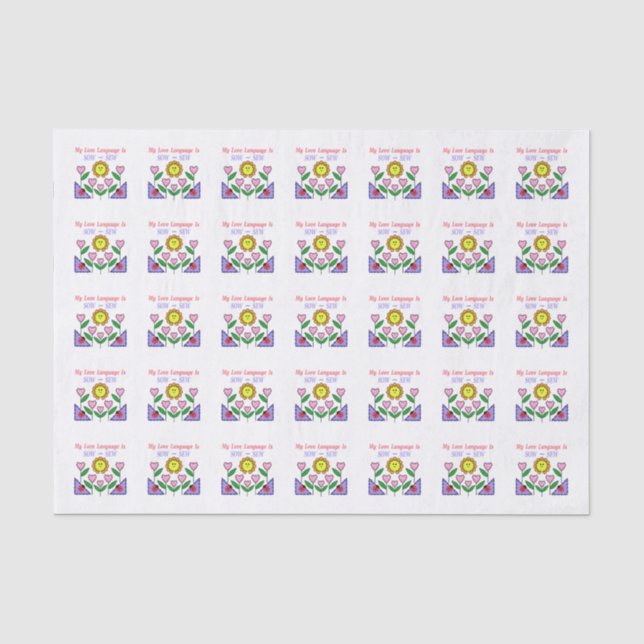 Papier Mousseline Ma Langue D'Amour Est Douce - Coudre (Recto)