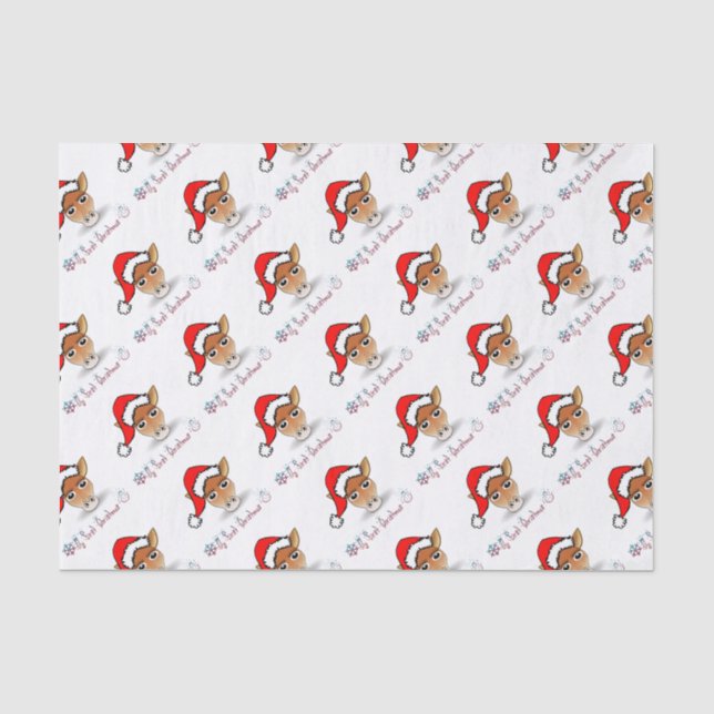 Papier Mousseline Ma première Girafe de Noël (Recto)