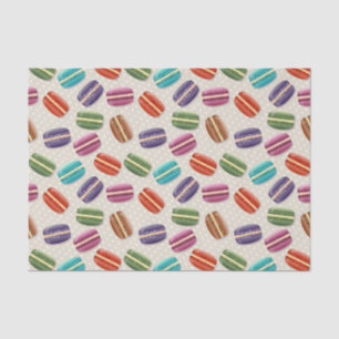 Papier Mousseline Macarons colorés mignons Motif avec Pois