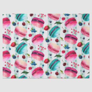 Papier Mousseline Macarons Pâtisserie Française Aux Berries Et Pois