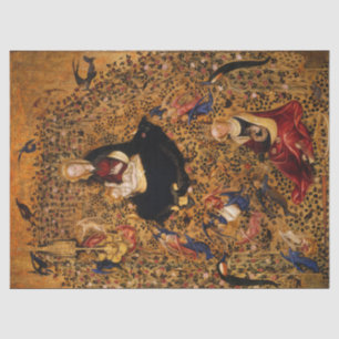 Papier Mousseline MADONNA ET ENFANT DU ROSE BOWER, ANGELS Noël
