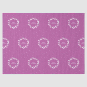Papier Mousseline Magenta+White Merveille Noël Holly Wreath