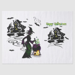 Papier Mousseline Magic Halloween sorcière