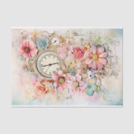 Papier Mousseline Magnifique média mixte en rose et blues doux