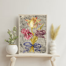 Magnifique papier décolpage de tulipes rayées holl