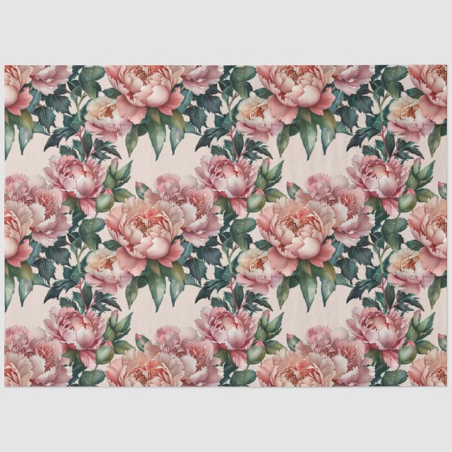 Papier Mousseline Magnifique tourbière rose fleurissant découpage (Recto)
