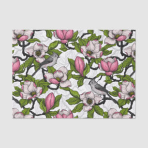 Papier Mousseline Magnolia en floraison et tireur