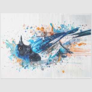 Papier Mousseline Magpie Bird Cerulean Charme Découpage