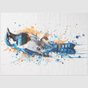 Papier Mousseline Magpie Bird Sienna Serenade Découpage
