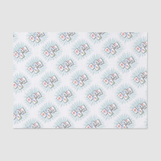Papier Mousseline Mahjong Tiles bleu
