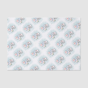 Papier Mousseline Mahjong Tiles Blue