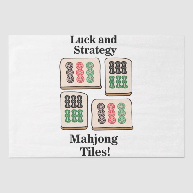 Papier Mousseline Mahjong Tiles Luck Strategy Joueurs (Recto)