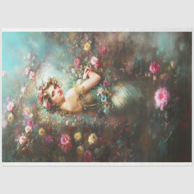 Papier Mousseline Maiden dans le jardin Deux (Recto)