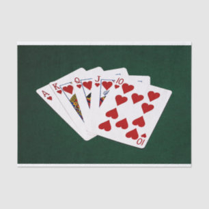 Papier Mousseline Mains de poker - Brosse royale - Coeur