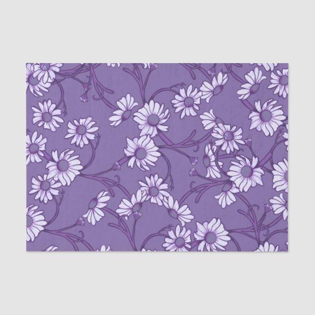 Papier Mousseline Maisées violettes (Recto)