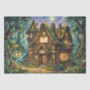 Papier Mousseline Maison de livre enchantée