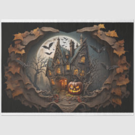 Papier Mousseline Maison éffrayante - Halloween