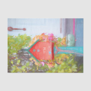 Papier Mousseline Maison pour oiseaux Rustique Rouge Vert Sarcelle B