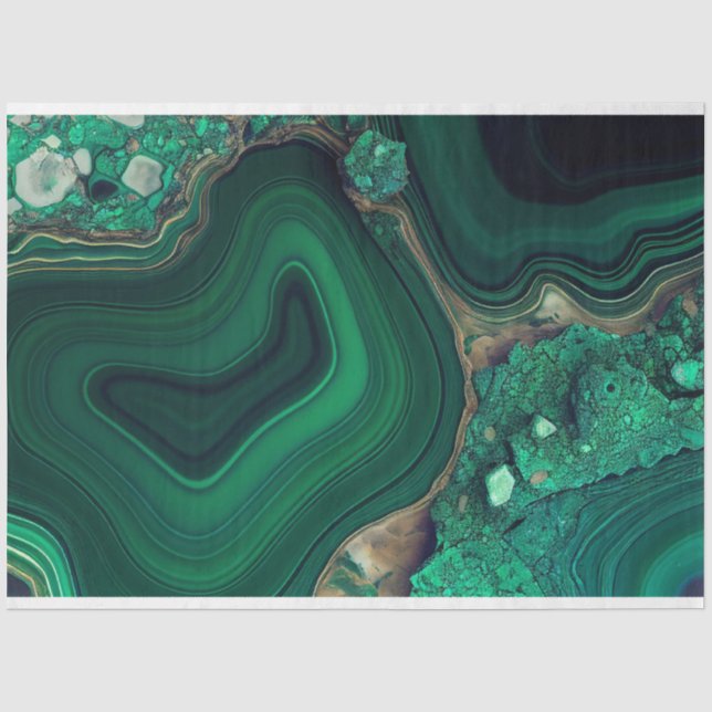 Papier Mousseline Malachite Cu6CO3(OH)2 (Recto)