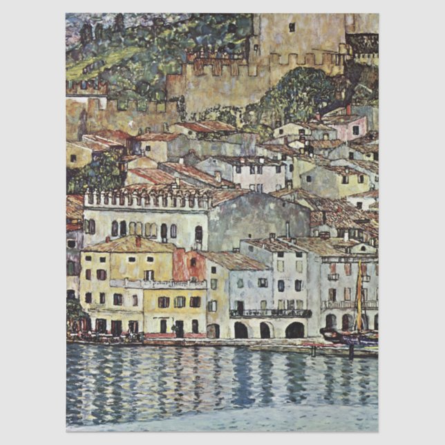 Papier Mousseline Malcesine au lac de Garde par Gustav Klimt (Recto)
