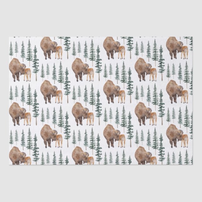 Papier Mousseline Mama Baby Bison (Recto)