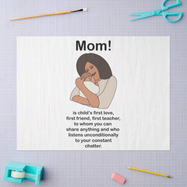 Papier Mousseline Maman Maman Mère Citation Anniversaire (Artisanat)