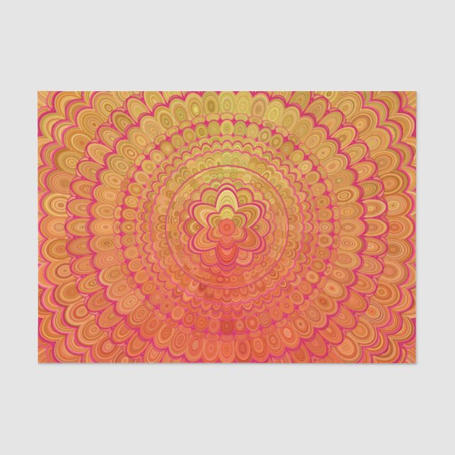 Papier Mousseline Mandala aztèque de fleur (Recto)