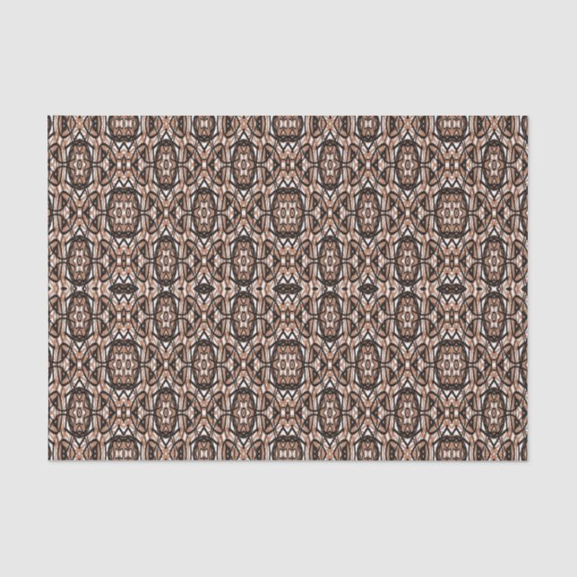 Papier Mousseline Mandala Brown, blanc et noir (Recto)