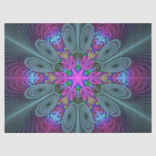 Papier Mousseline Mandala coloré frappant art fractal kaléidoscope