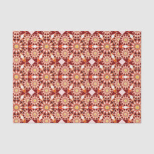 Papier Mousseline Mandala motif, marron, rouille, bronzage, beige