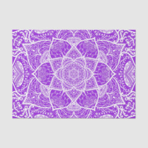 Papier Mousseline Mandala violet et blanc - Loergann en Anemone