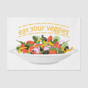 Papier Mousseline Mangez vos Légumes Citer salade fraîche mélange bo