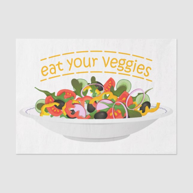 Papier Mousseline Mangez vos Légumes Citer salade fraîche mélange bo (Recto)