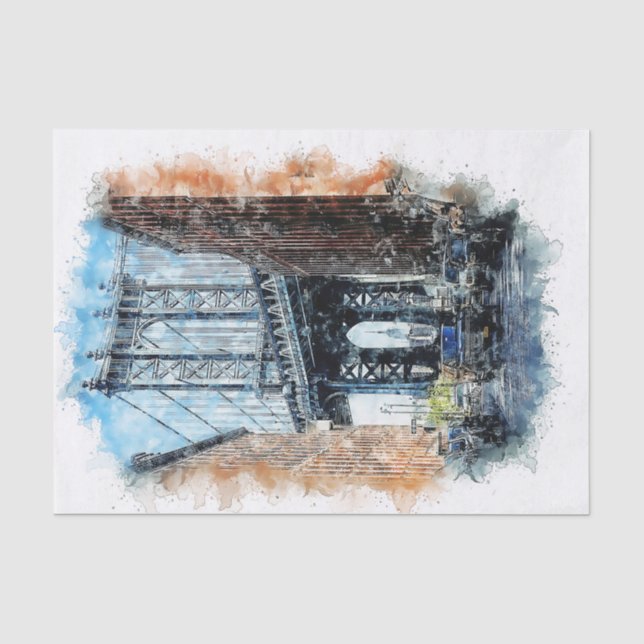 Papier Mousseline Manhattan Bridge New York Découpage (Recto)