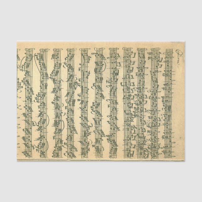 Papier Mousseline Manuscrit de Bach Chaconne pour le violon solo (Recto)