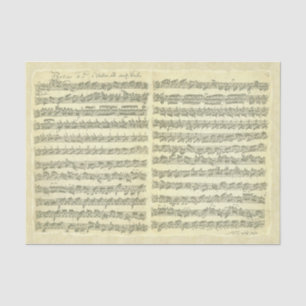 Papier Mousseline Manuscrit de musique de Bach Partita pour le