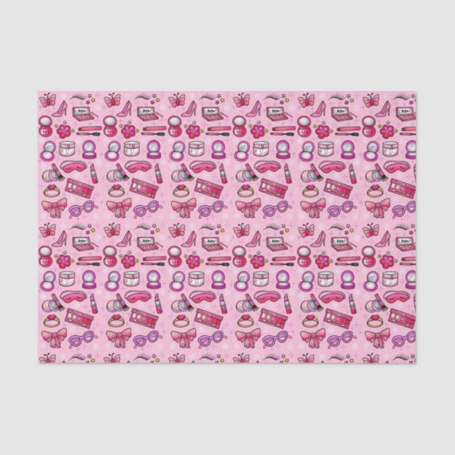 Papier Mousseline Maquillage de fille - rose (Recto)