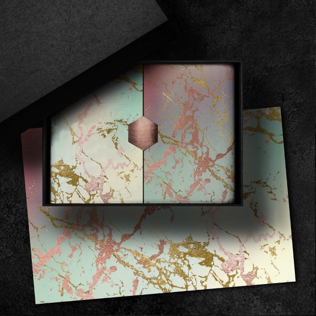 Papier Mousseline Marbre beige élégant | Rose vert sauge doré rose (Créateur téléchargé)
