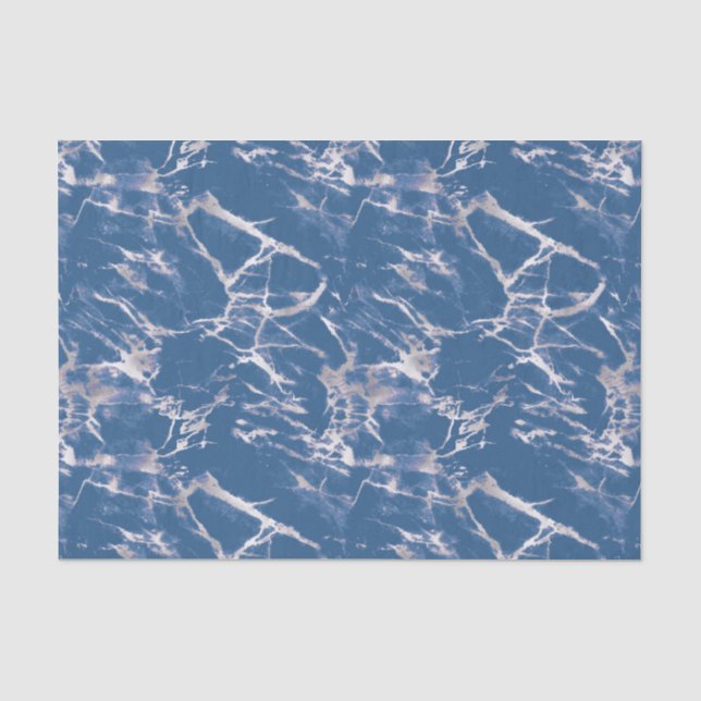 Papier Mousseline Marbre d'argent bleu (Recto)