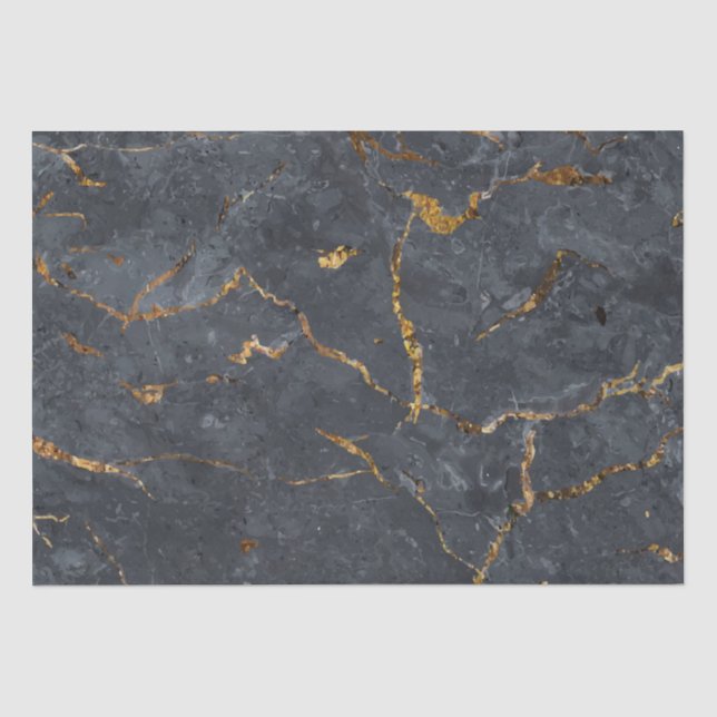 Papier Mousseline Marbre de luxe noir et or texture (Recto)