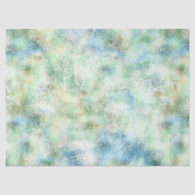 Papier Mousseline Marbre d'or Aqua Mint Abstrait (Recto)