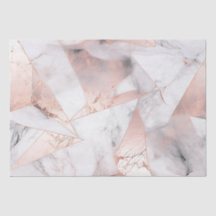 Papier Mousseline Marbre Géométrique Rose Gold Tendance