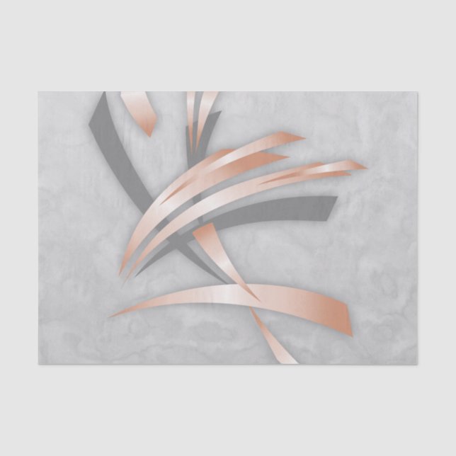 Papier Mousseline Marbre gris or rose Art Abstrait (Recto)