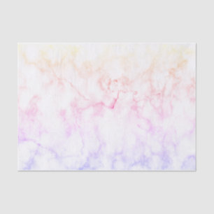 Papier Mousseline Marbre Pastel Rainbow Faux