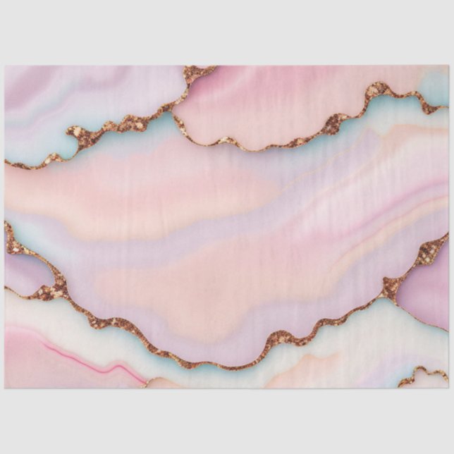 Papier Mousseline Marbre rose clair Agate Collection moderne (Recto)