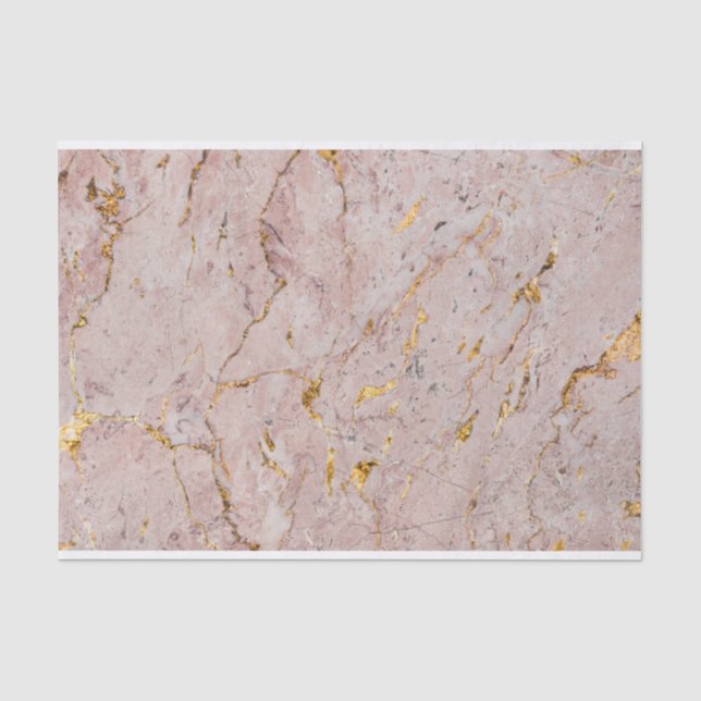 Papier Mousseline Marbre rose et or (Recto)