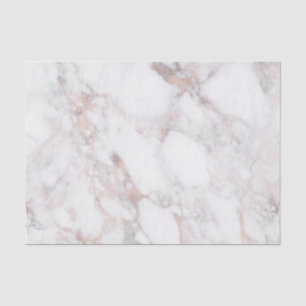 Papier Mousseline Marbre Rose-or & blanc Faux