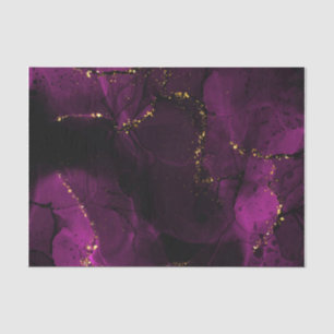 Papier Mousseline Marbre violet et doré