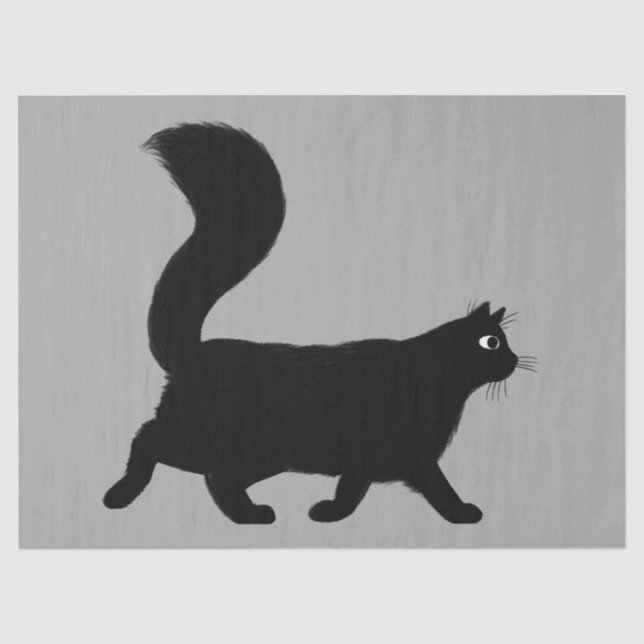 Papier Mousseline Marcher le chat noir| Cool Kitty Lover's (Recto)